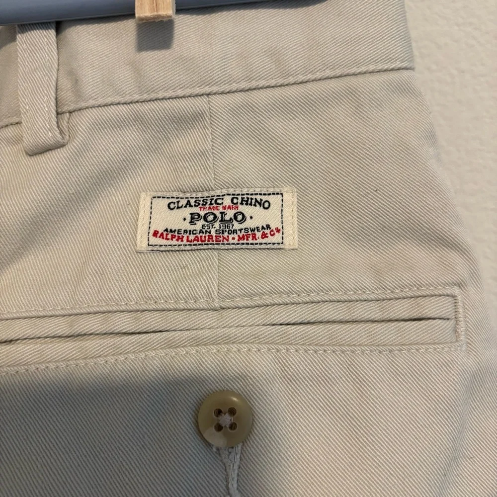 Men’s Vintage Polo by Ralph Lauren Andrew Pant Chino Khaki Pleated Size 38/32